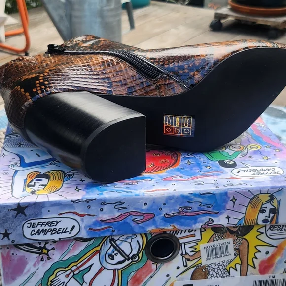 Jeffrey Campbell Faux Snake Print Boots - Picture 4 of 5